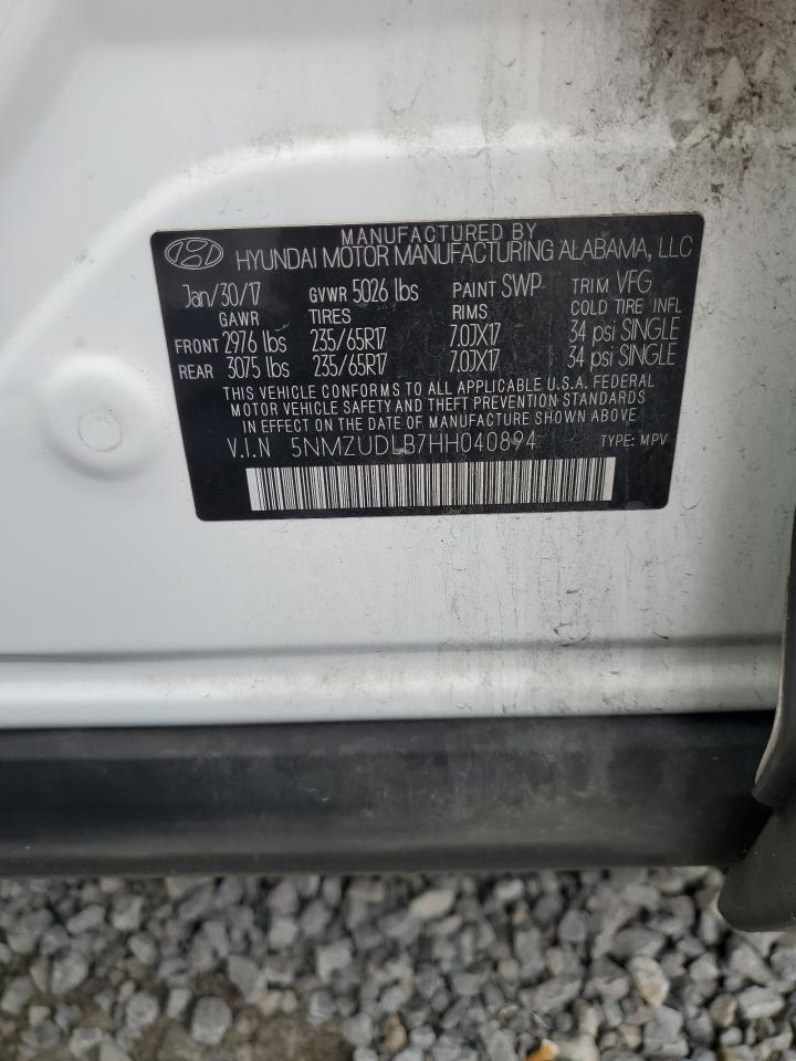 2017 Hyundai Santa Fe Sport VIN: 5NMZUDLB7HH040894 Lot: 81999995