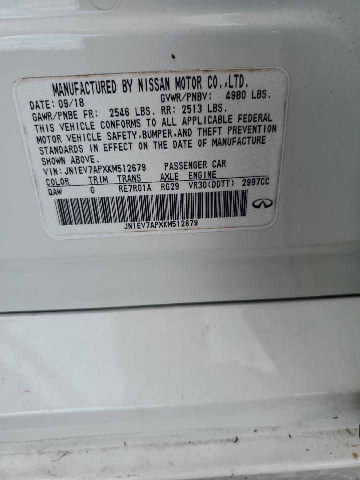 2019 Infiniti Q50 Luxe VIN: JN1EV7APXKM512679 Lot: 90982805