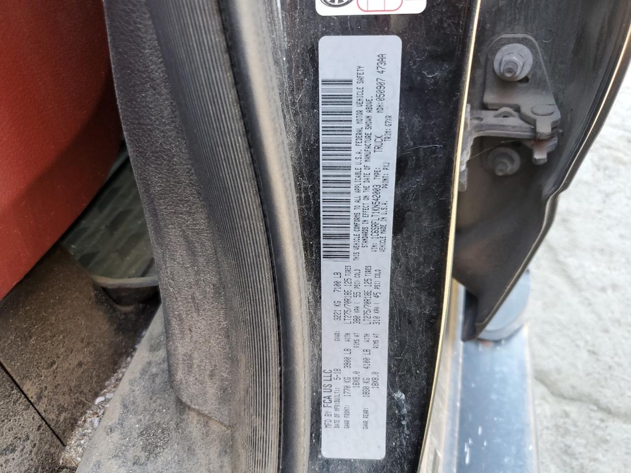 2019 Ram 1500 Rebel VIN: 1C6SRFLT1KN542003 Lot: 85361135