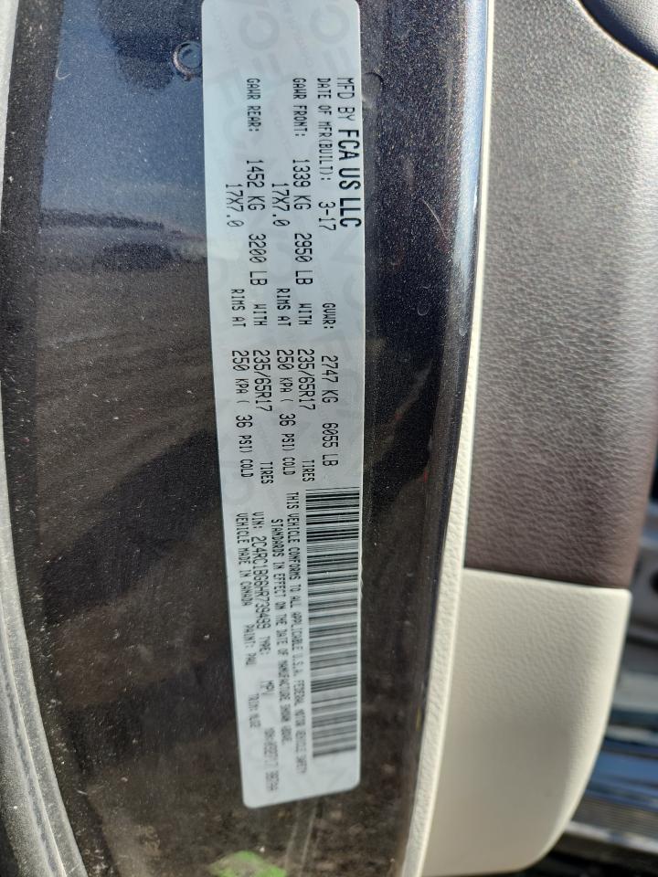 2017 Chrysler Pacifica Touring L VIN: 2C4RC1BG6HR739499 Lot: 81999025