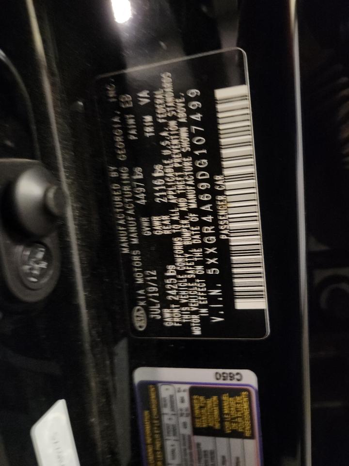 2013 Kia Optima Sx VIN: 5XXGR4A69DG107499 Lot: 87304885