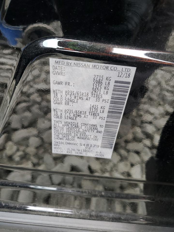 2019 Infiniti Qx60 Luxe VIN: 5N1DL0MM4KC548179 Lot: 90279475