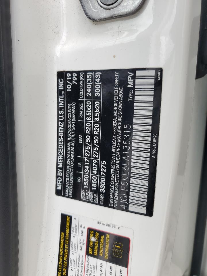 2020 Mercedes-Benz Gls 450 4Matic VIN: 4JGFF5KE6LA135315 Lot: 80821805