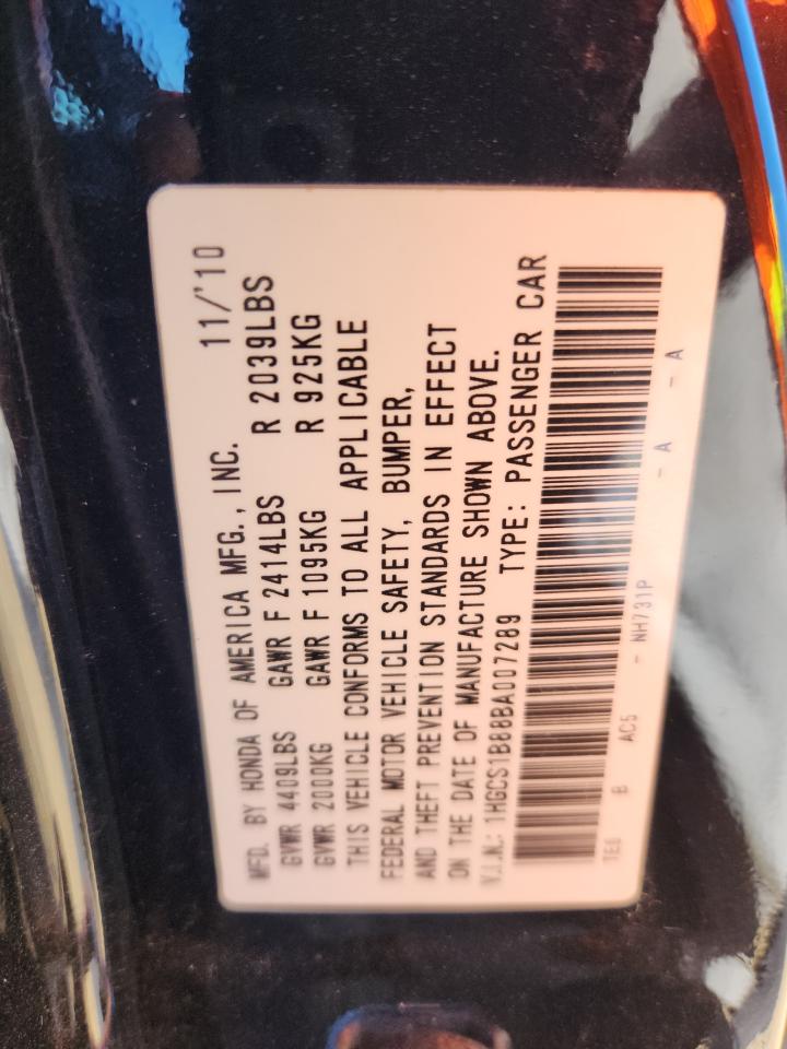 2011 Honda Accord Exl VIN: 1HGCS1B88BA007289 Lot: 86621235