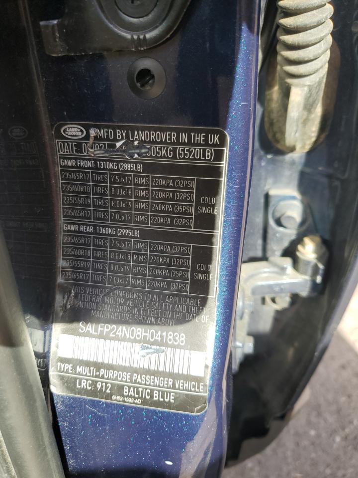 2008 Land Rover Lr2 Se VIN: SALFP24N08H041838 Lot: 81949155