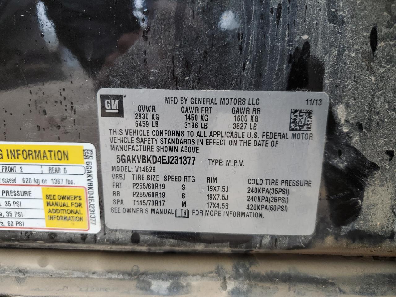 2014 Buick Enclave VIN: 5GAKVBKD4EJ231377 Lot: 90277265