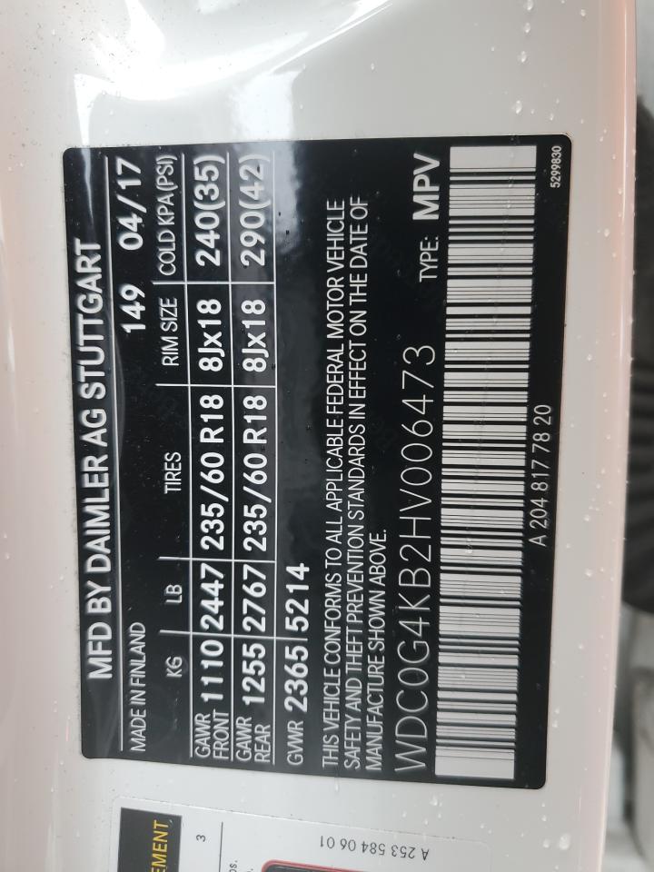 2017 Mercedes-Benz Glc 300 4Matic VIN: WDC0G4KB2HV006473 Lot: 94725855