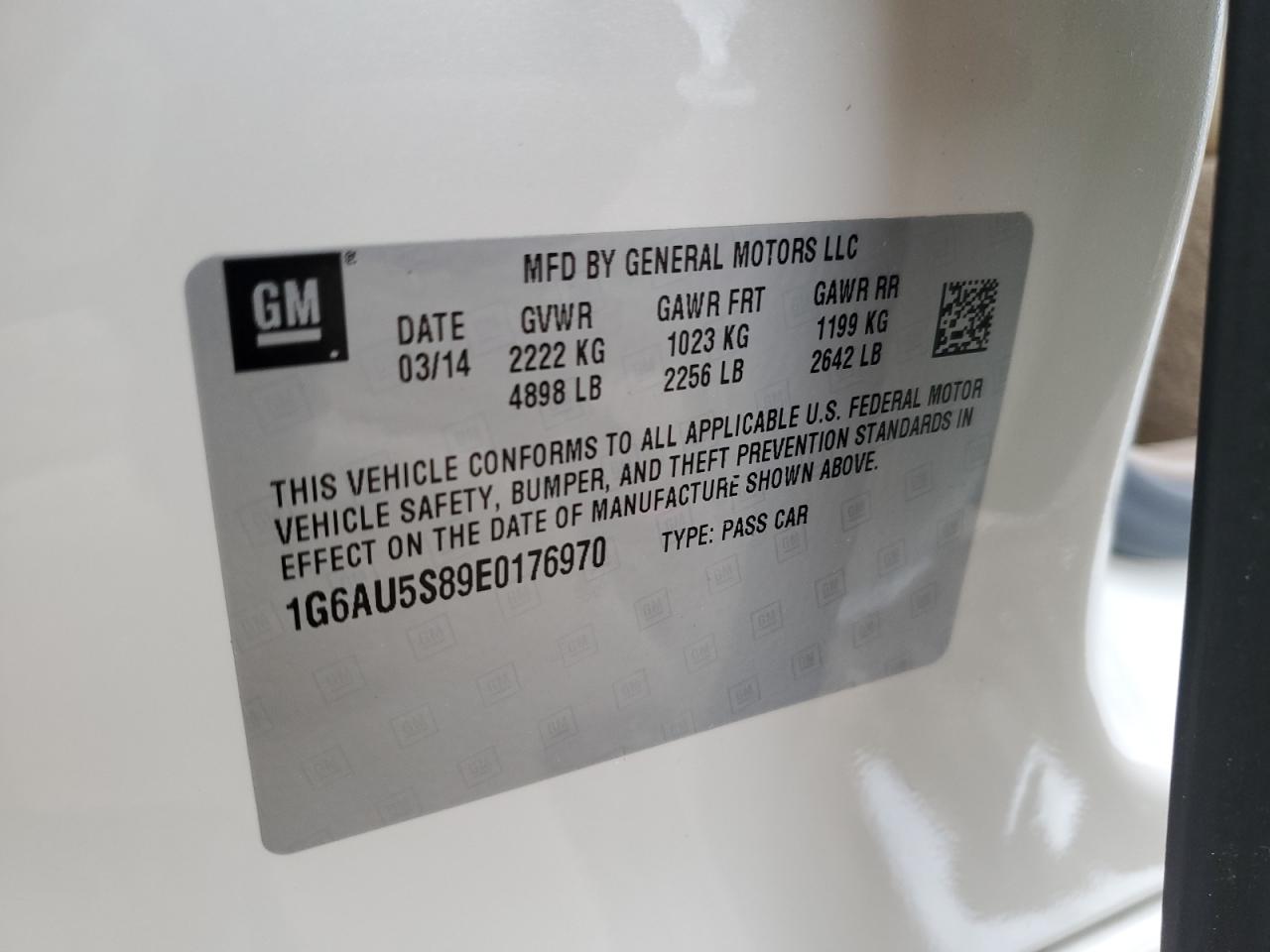 2014 Cadillac Cts Vsport VIN: 1G6AU5S89E0176970 Lot: 82680845