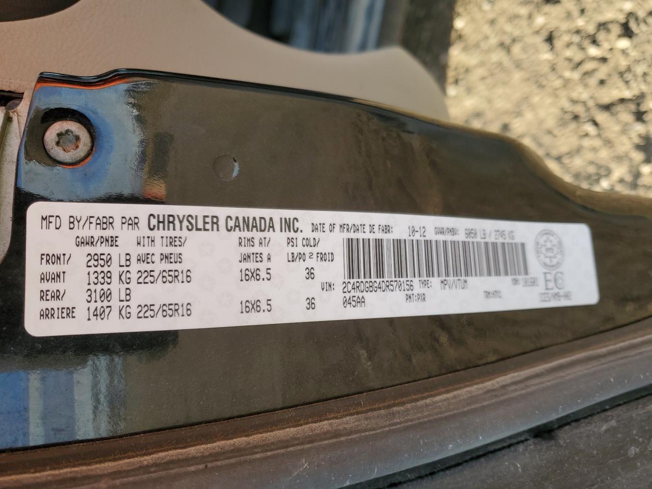 2013 Dodge Grand Caravan Se VIN: 2C4RDGBG4DR570156 Lot: 90014655