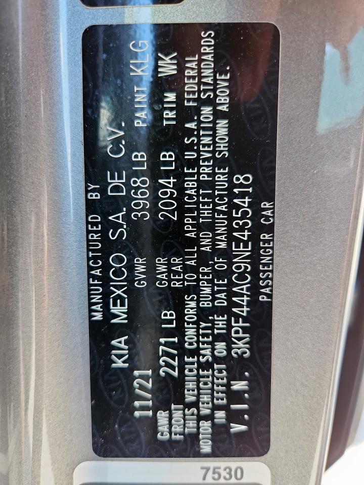 2022 Kia Forte Gt VIN: 3KPF44AC9NE435418 Lot: 82187145
