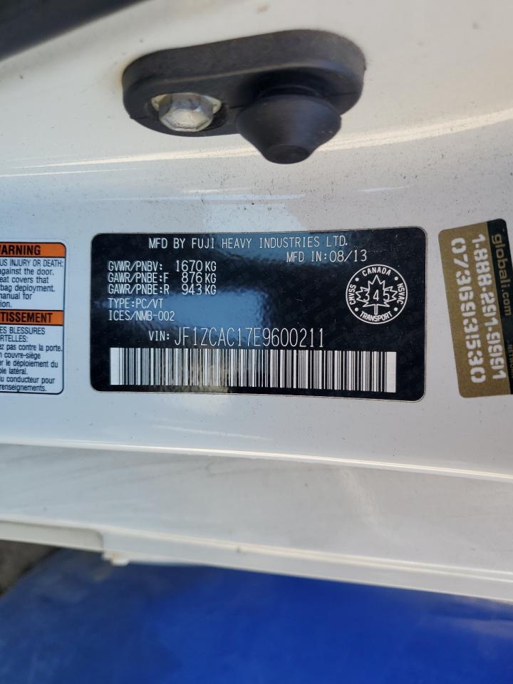 2014 Subaru Brz 2.0 Limited VIN: JF1ZCAC17E9600211 Lot: 85125085