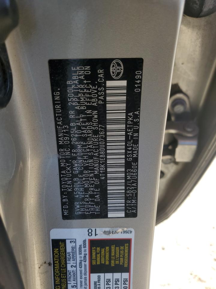 2013 Toyota Avalon Base VIN: 4T1BK1EB8DU073677 Lot: 90707575