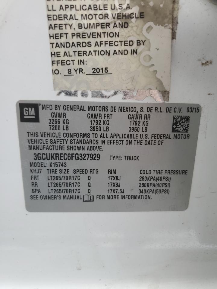 2015 Chevrolet Silverado K1500 Lt VIN: 3GCUKREC6FG327929 Lot: 85335175