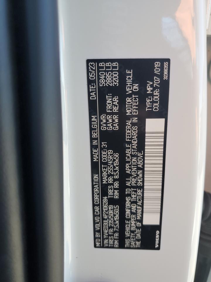 2023 Volvo Xc40 Recharge Plus VIN: YV4ED3UL4P2106284 Lot: 87464685