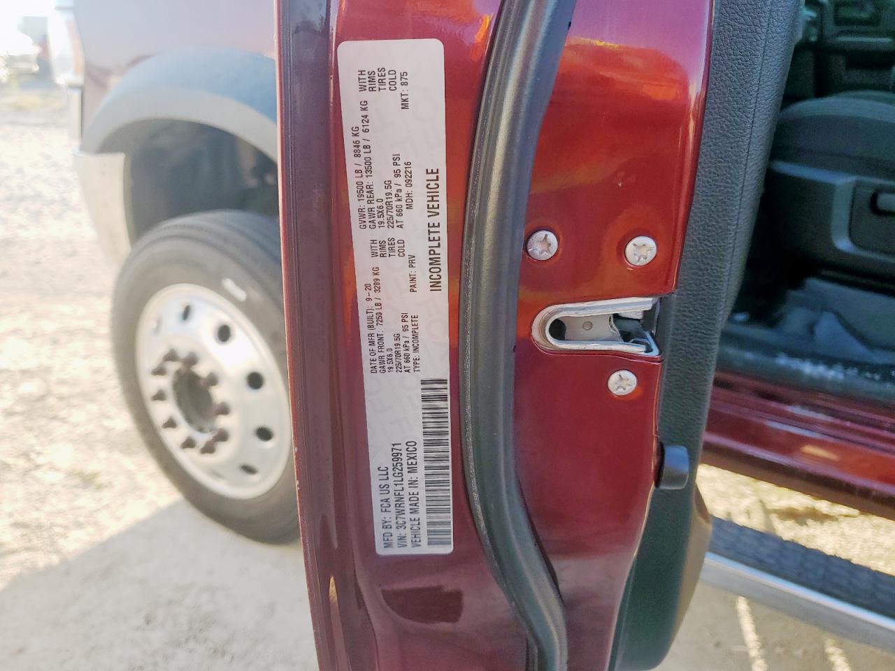 2020 Ram 5500 VIN: 3C7WRNFL1LG259971 Lot: 85132575