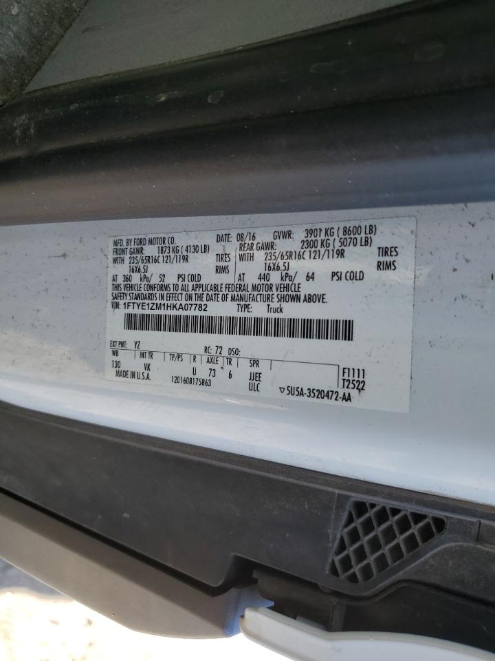 2017 Ford Transit T-150 VIN: 1FTYE1ZM1HKA07782 Lot: 84966755