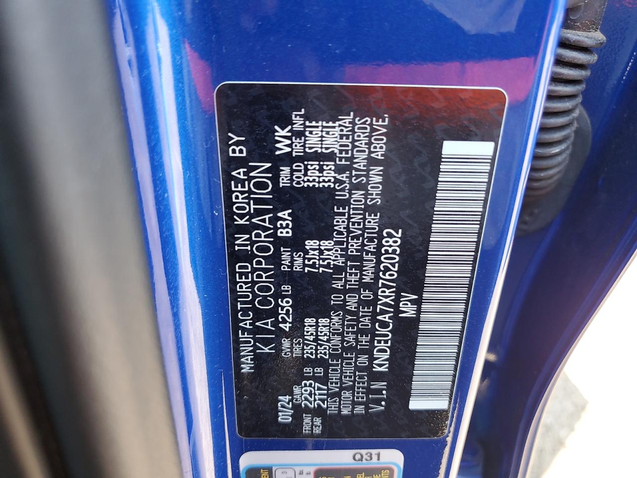 2024 Kia Seltos X Line VIN: KNDEUCA7XR7620382 Lot: 82232465