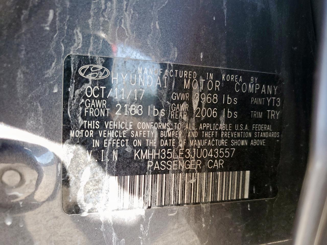 2018 Hyundai Elantra Gt VIN: KMHH35LE3JU043557 Lot: 82369995