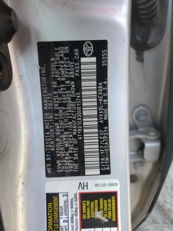 2013 Toyota Avalon Hybrid VIN: 4T1BD1EB3DU015745 Lot: 85312405