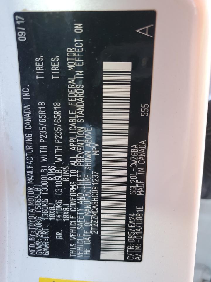 2017 Lexus Rx 350 Base VIN: 2T2ZZMCA8HC081237 Lot: 89471265