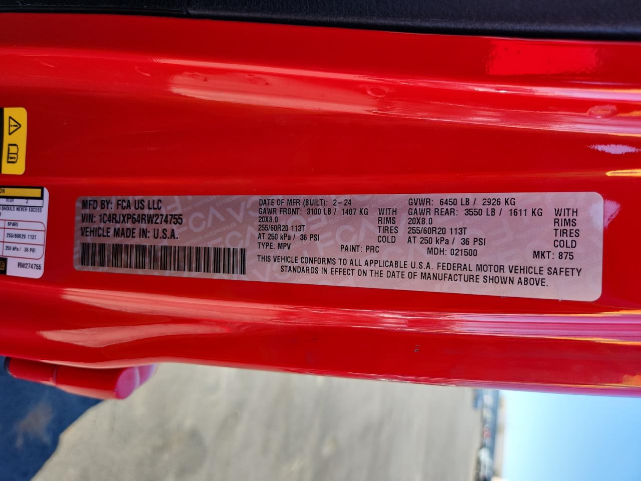 2024 Jeep Wrangler Sahara 4Xe VIN: 1C4RJXP64RW274755 Lot: 85747145