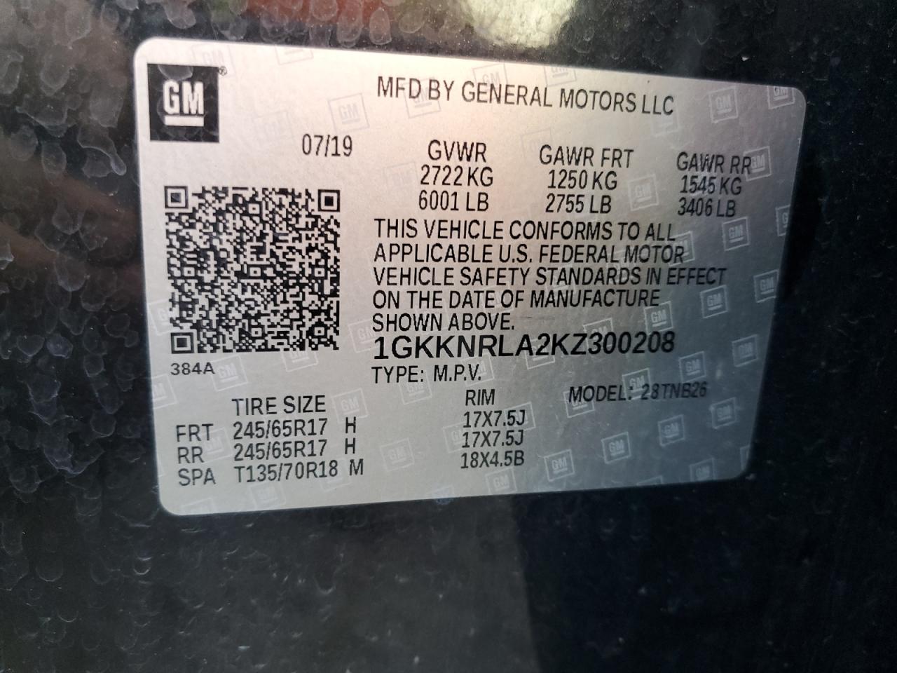 2019 GMC Acadia Sle VIN: 1GKKNRLA2KZ300208 Lot: 82462875