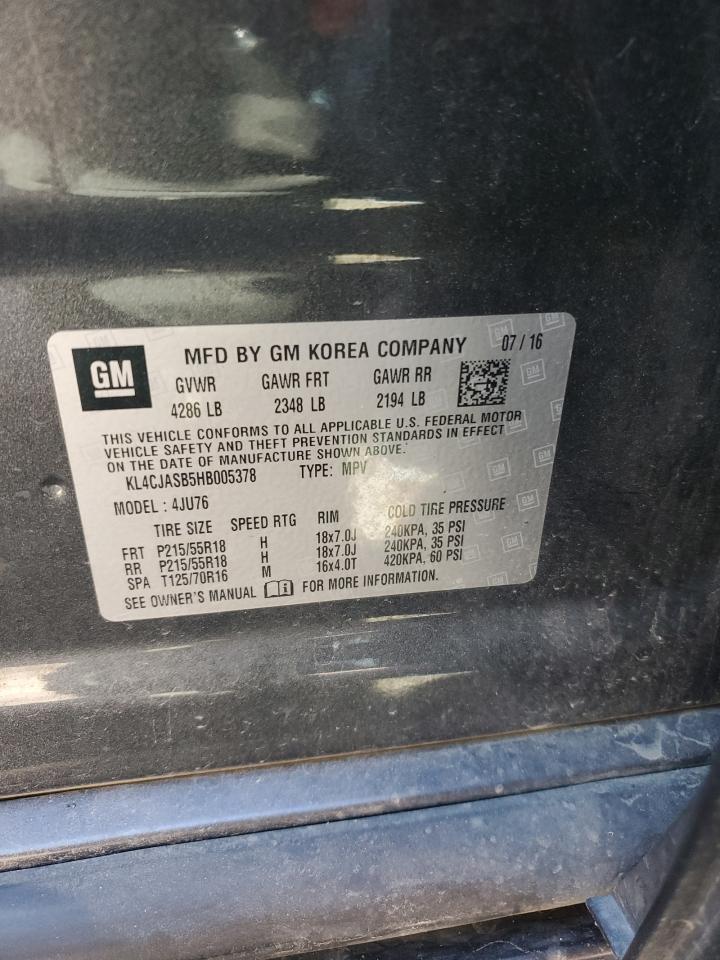 2017 Buick Encore Preferred VIN: KL4CJASB5HB005378 Lot: 82188845