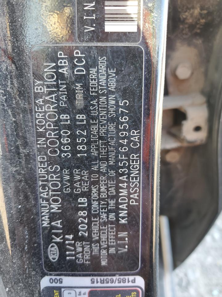 2015 Kia Rio Lx VIN: KNADM4A35F6495675 Lot: 82654335