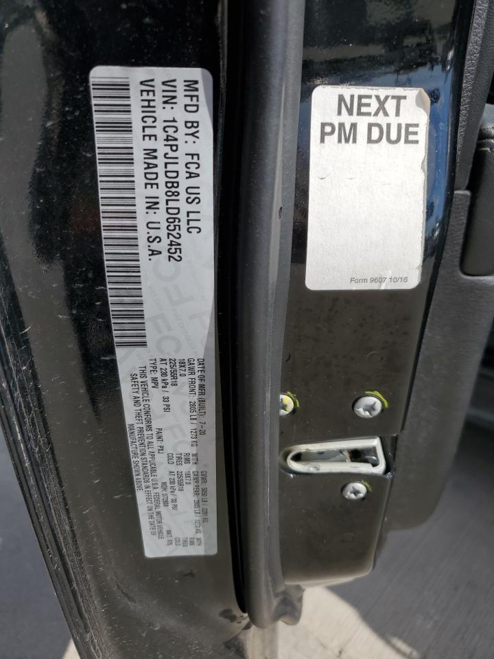 2020 Jeep Cherokee Limited VIN: 1C4PJLDB8LD652452 Lot: 86544425