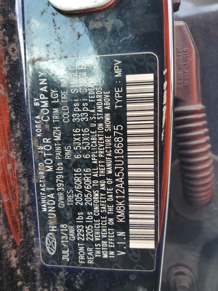 2018 Hyundai Kona Se VIN: KM8K12AA5JU186875 Lot: 85119525