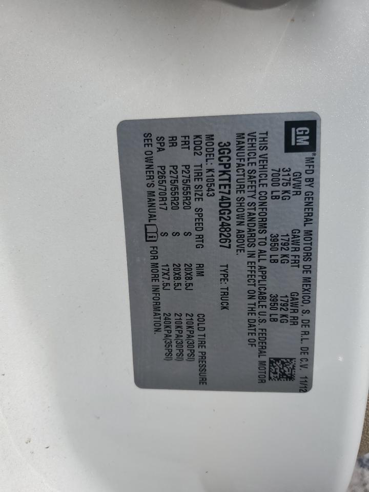 2013 Chevrolet Silverado K1500 Ltz VIN: 3GCPKTE74DG248267 Lot: 81869865