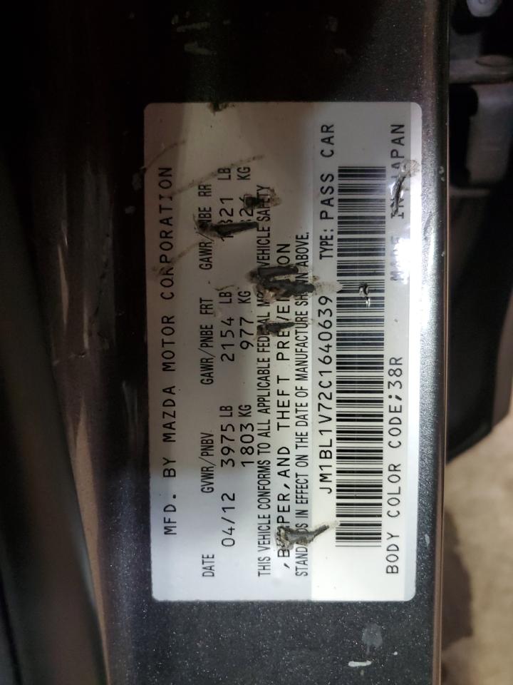 2012 Mazda 3 I VIN: JM1BL1V72C1640639 Lot: 85570275