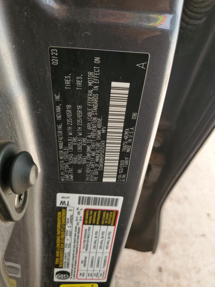 2023 Toyota Highlander L VIN: 5TDKDRBH5PS025049 Lot: 82354425