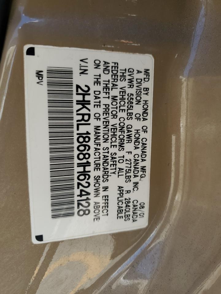 2001 Honda Odyssey Ex VIN: 2HKRL18681H624128 Lot: 85325065