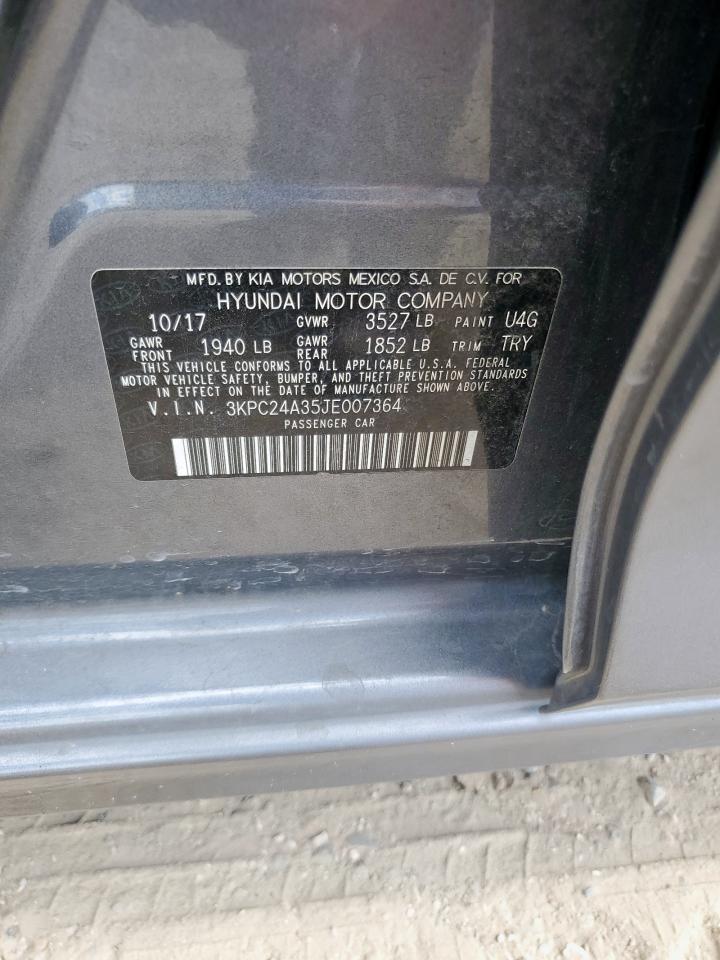 2018 Hyundai Accent Se VIN: 3KPC24A35JE007364 Lot: 85111455
