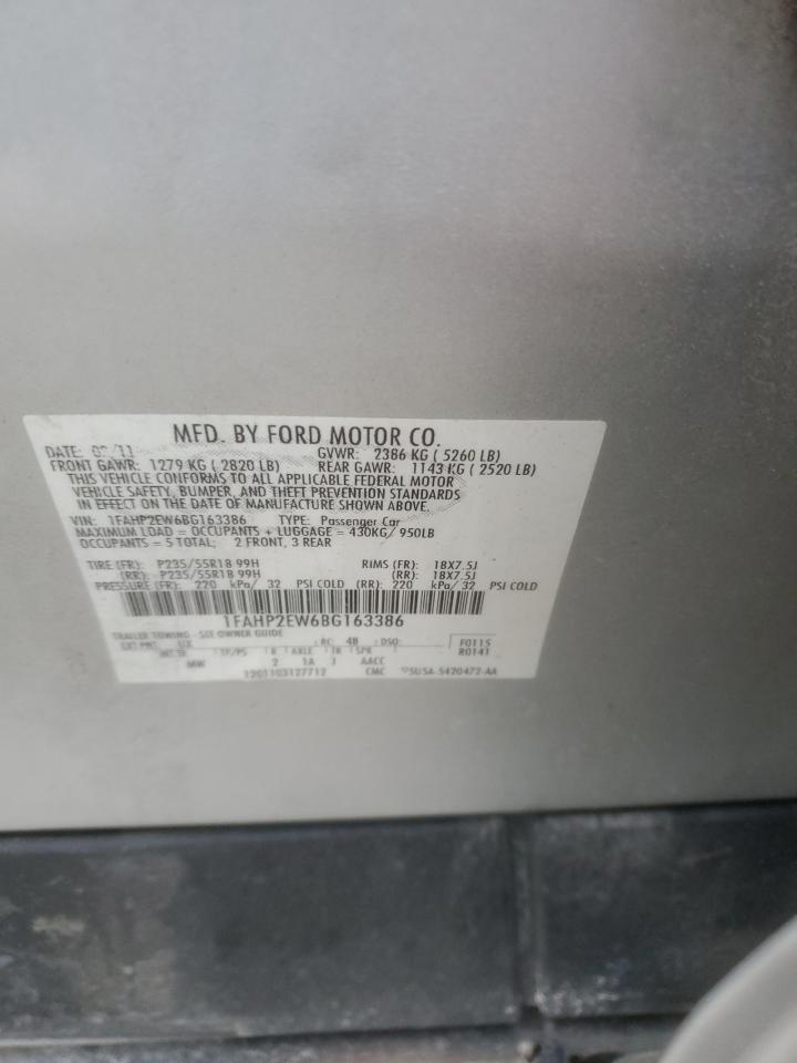 2011 Ford Taurus Sel VIN: 1FAHP2EW6BG163386 Lot: 85903635