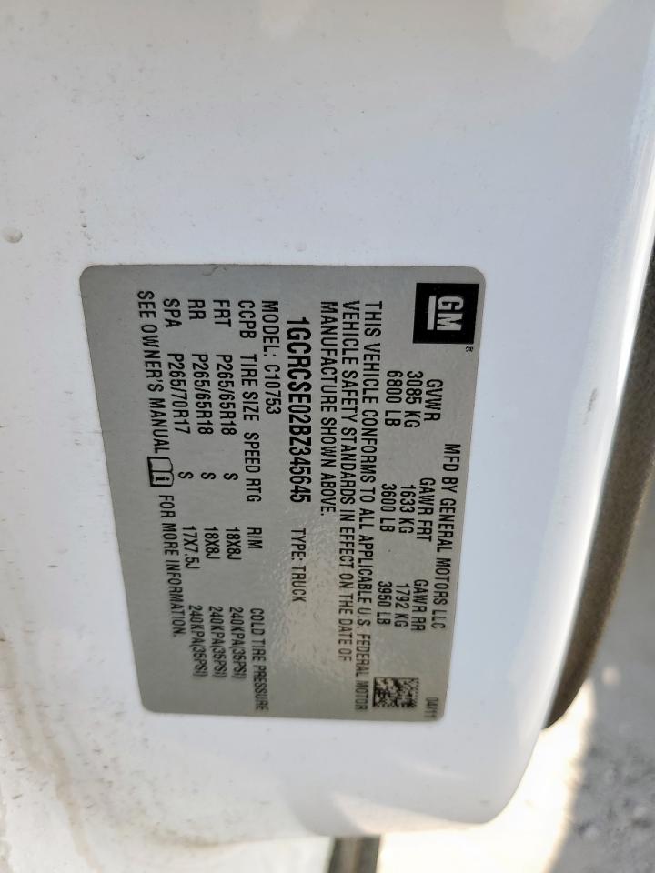 2011 Chevrolet Silverado C1500 Lt VIN: 1GCRCSE02BZ345645 Lot: 82348175