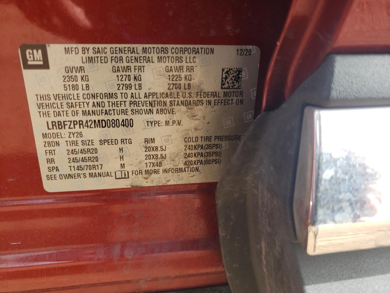 2021 Buick Envision Essence VIN: LRBFZPR42MD080400 Lot: 89692545