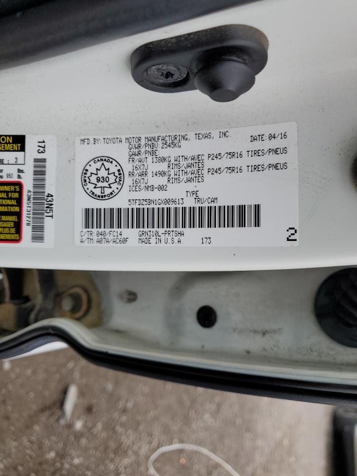 2016 Toyota Tacoma Double Cab VIN: 5TFDZ5BN1GX009613 Lot: 85534665