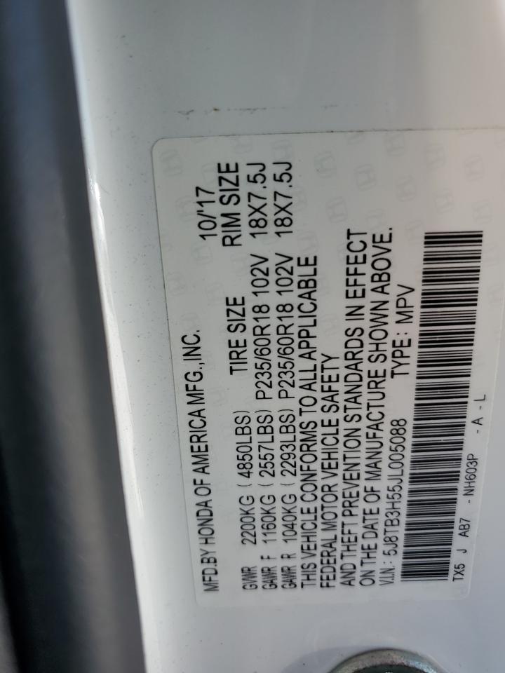 2018 Acura Rdx Technology VIN: 5J8TB3H55JL005088 Lot: 84885875