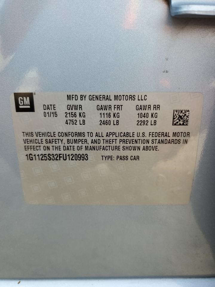 2015 Chevrolet Impala Lt VIN: 1G1125S32FU120993 Lot: 85082255