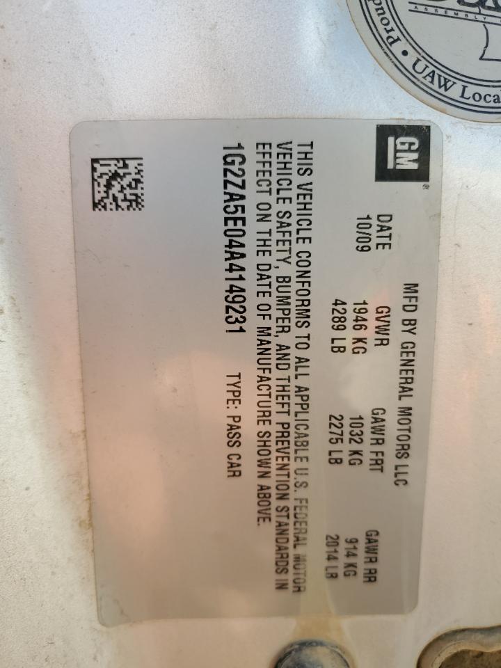 2010 Pontiac G6 VIN: 1G2ZA5E04A4149231 Lot: 82698885