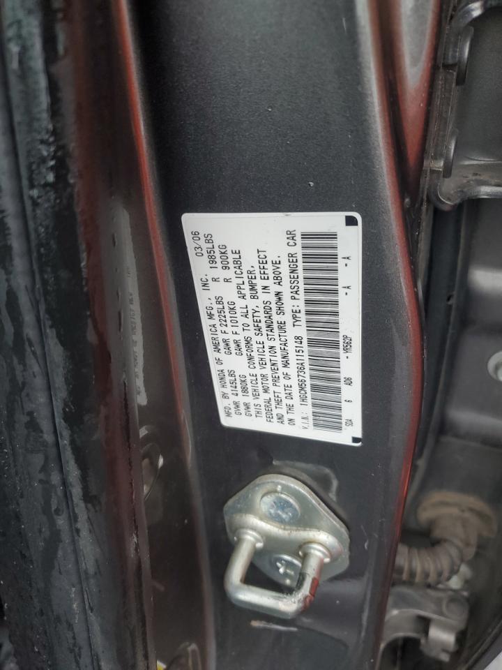 2006 Honda Accord Ex VIN: 1HGCM56736A115148 Lot: 90058845