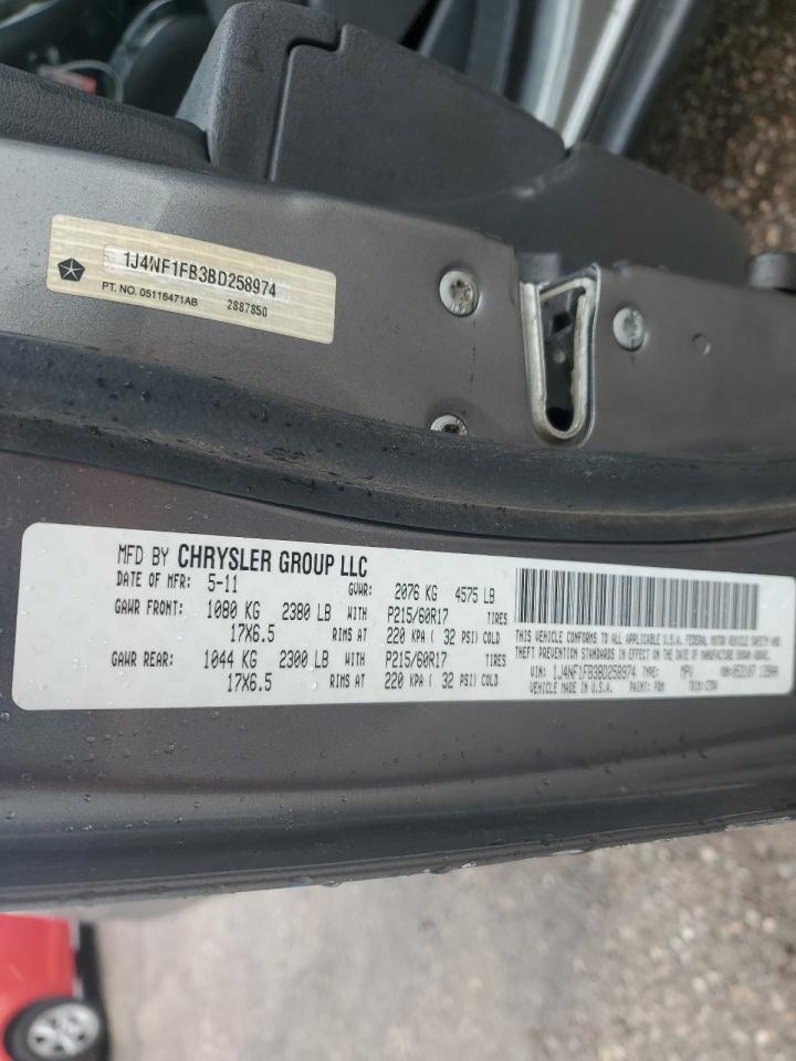 2011 Jeep Compass Sport VIN: 1J4NF1FB3BD258974 Lot: 85819335