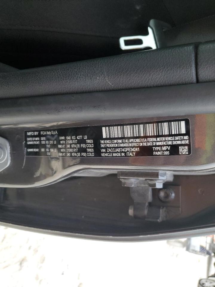 2016 Jeep Renegade Latitude VIN: ZACCJABT4GPE34241 Lot: 89730335