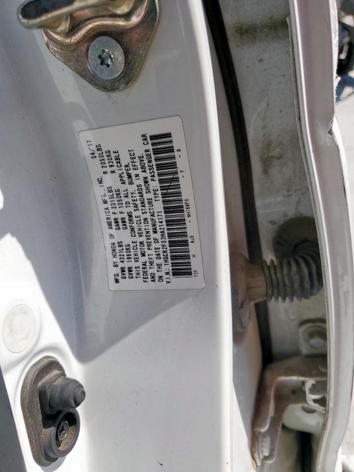 2017 Honda Accord Ex VIN: 1HGCR2F03HA214171 Lot: 86156645