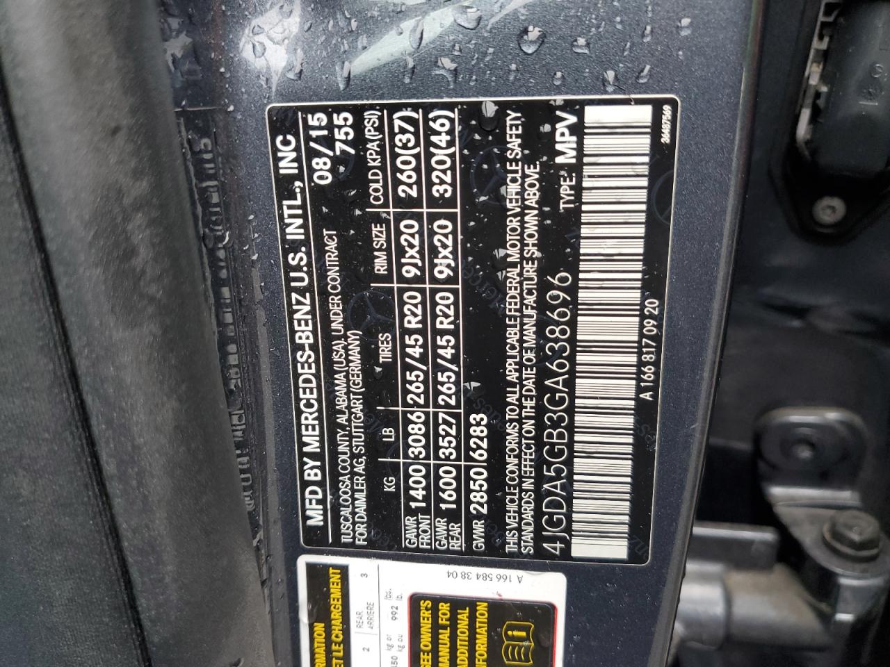 2016 Mercedes-Benz Gle 400 4Matic VIN: 4JGDA5GB3GA638696 Lot: 82264435