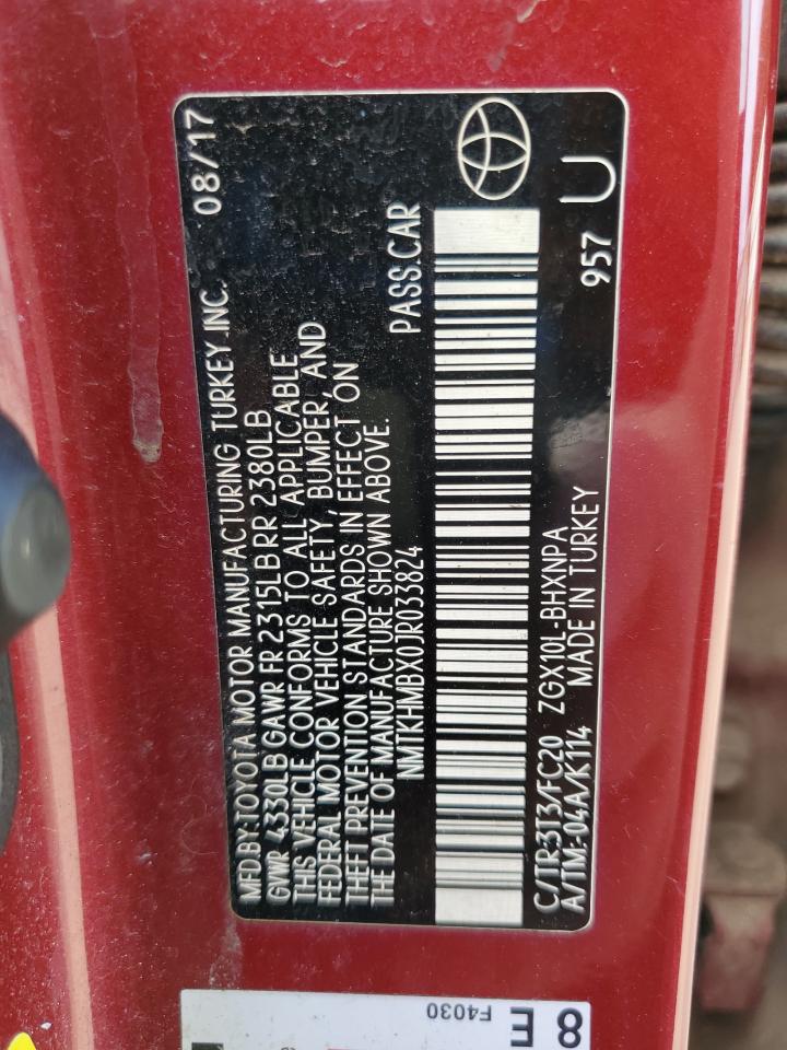 2018 Toyota C-Hr Xle VIN: NMTKHMBX0JR033824 Lot: 82100145