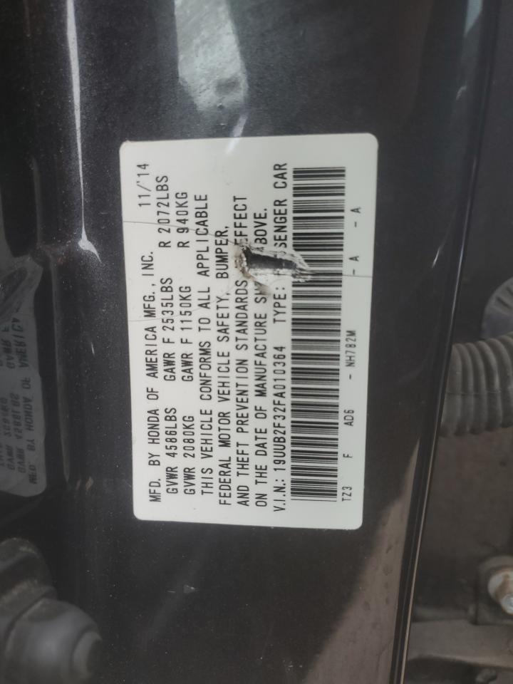 2015 Acura Tlx VIN: 19UUB2F32FA010364 Lot: 86823185