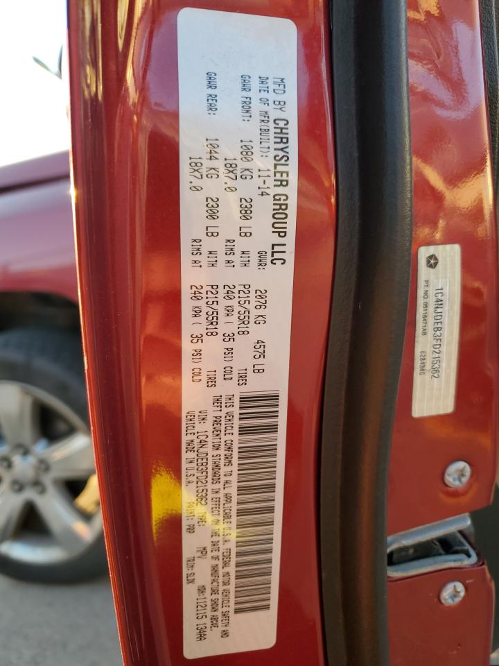 2015 Jeep Compass Latitude VIN: 1C4NJDEB3FD215362 Lot: 82761555